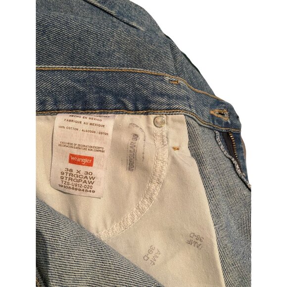 Wrangler Regular Fit Mens Jeans 38 x 30 Cowboy Western Work Wear Country Denim - Picture 7 of 7